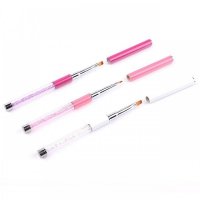 Pensula gel varf drept maner cristale si capac NR.6